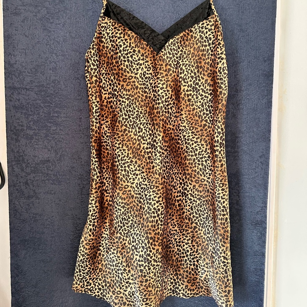 Gilligan & O'Malley Animal Print Satin Slip Dress